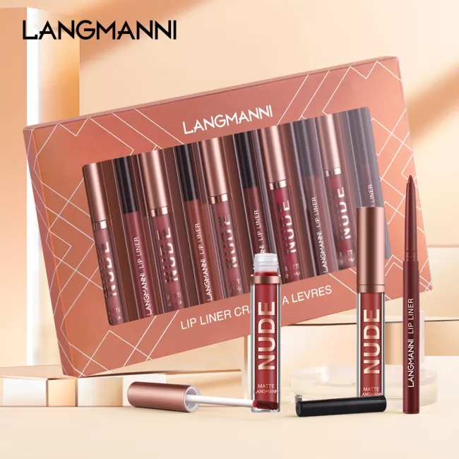 Langmanni Matte Lipstick & Langmanni Lip Liner 12Pcs Sets